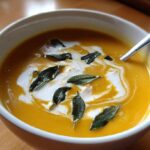 Butternut Squash Soup with Sage and Cream