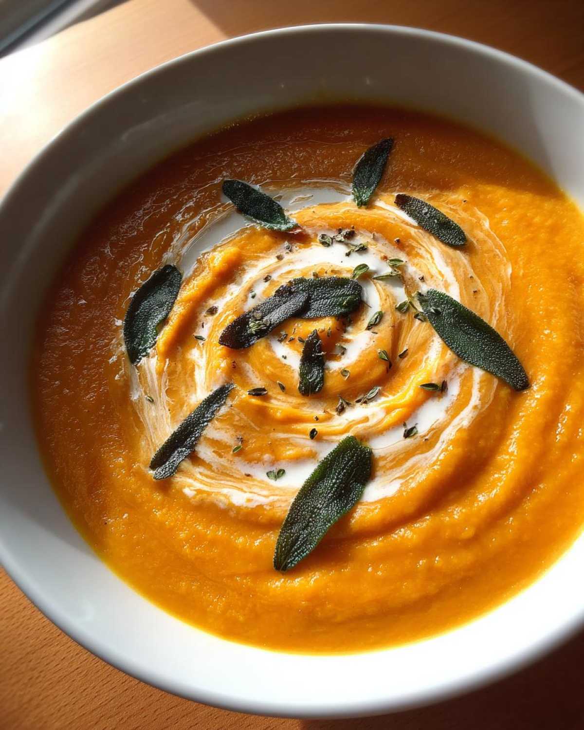 Butternut Squash Soup with Sage and Cream - detail 2