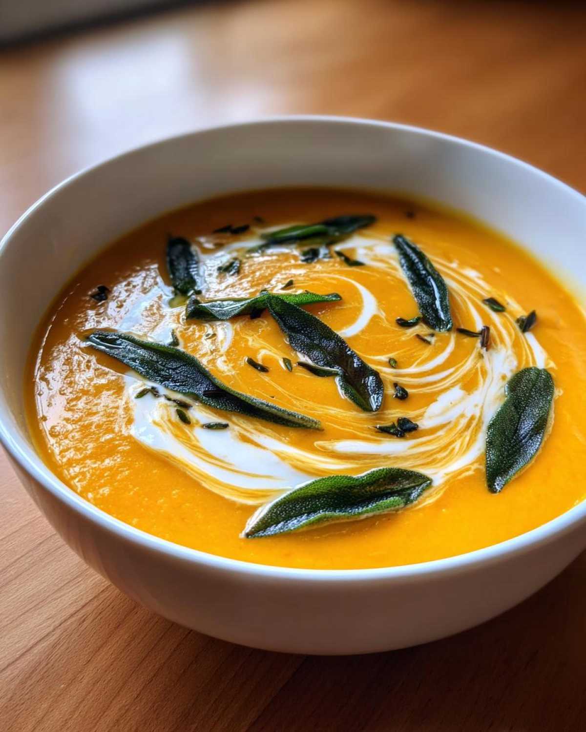 Butternut Squash Soup with Sage and Cream - detail 3