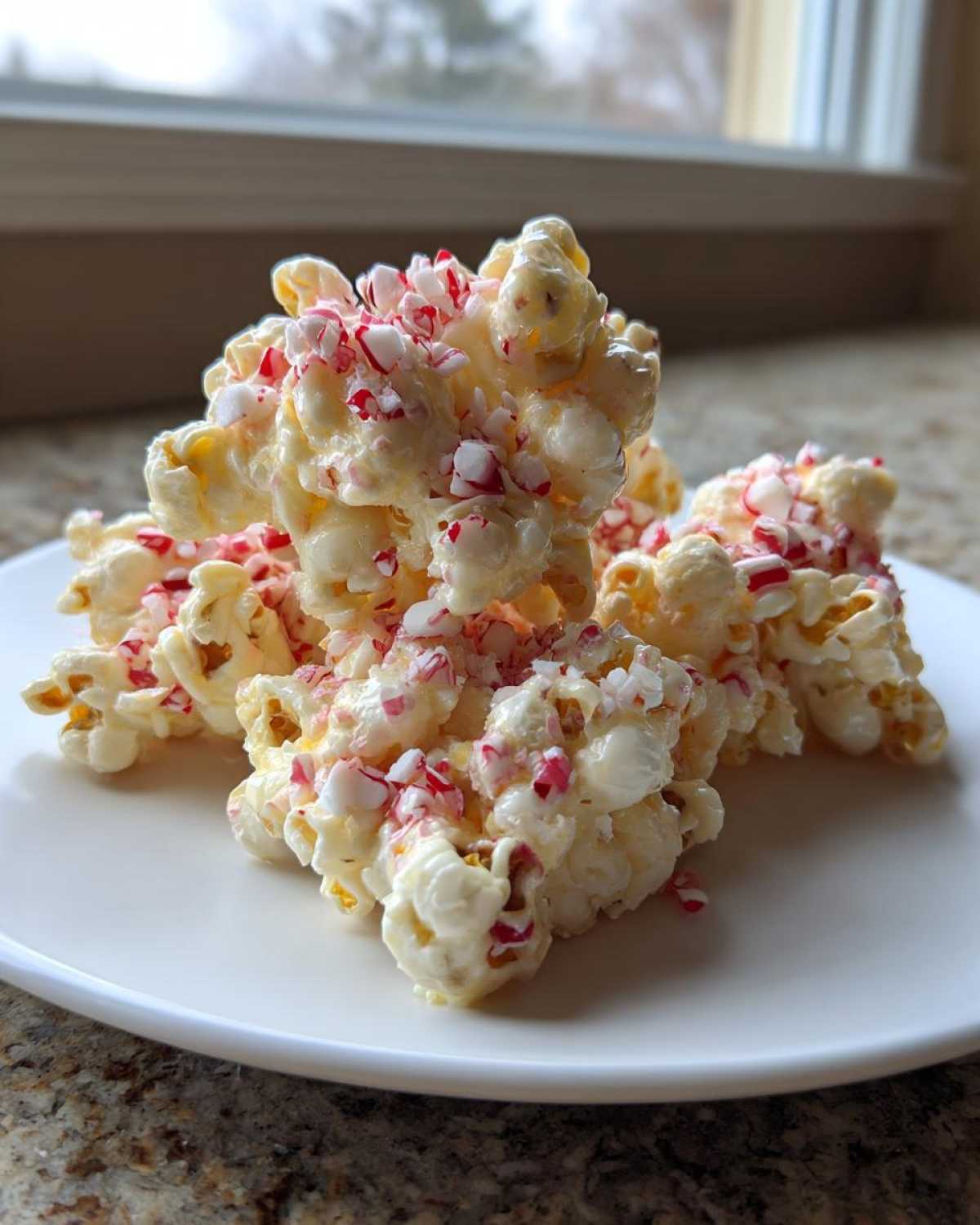 Candy Cane Popcorn Clusters - detail 1