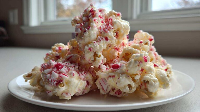 Candy Cane Popcorn Clusters