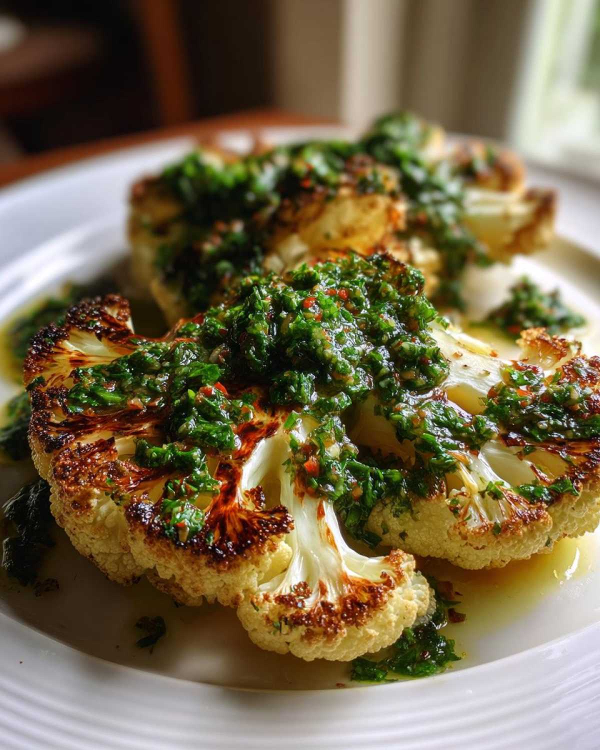 Cauliflower Steak with Chimichurri Sauce - detail 2