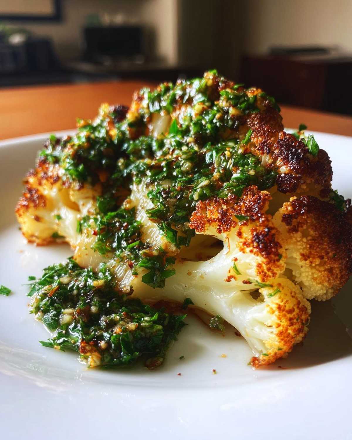 Cauliflower Steak with Chimichurri Sauce - detail 3