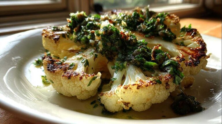 Cauliflower Steak with Chimichurri Sauce