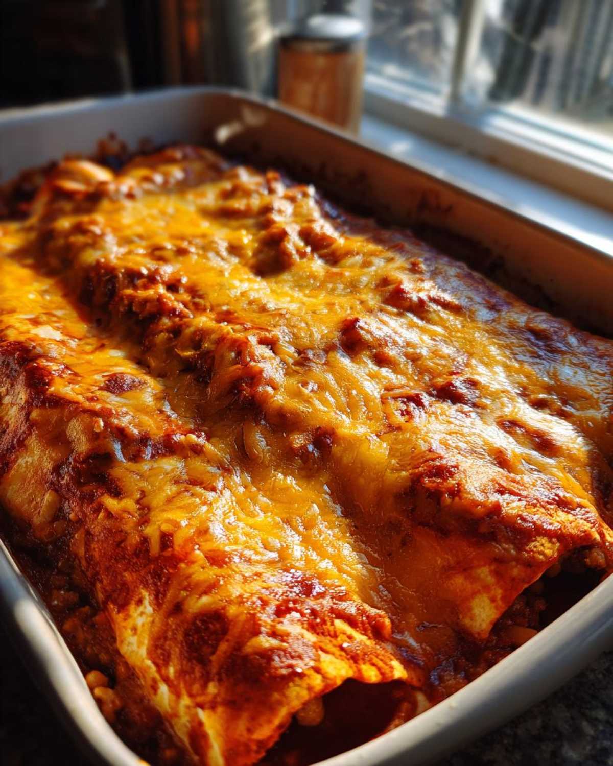 Cheesy Beef and Bean Enchiladas - detail 1