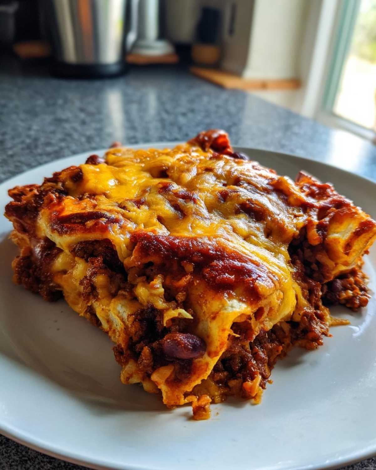 Cheesy Beef and Bean Enchiladas - detail 3