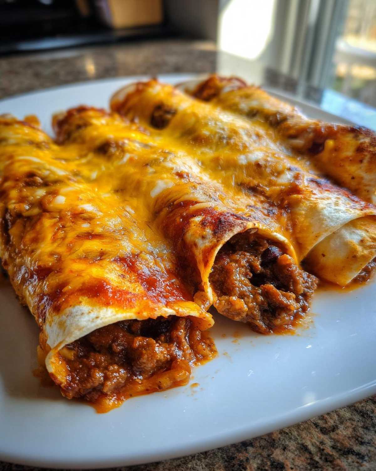 Cheesy Beef and Bean Enchiladas - detail 4
