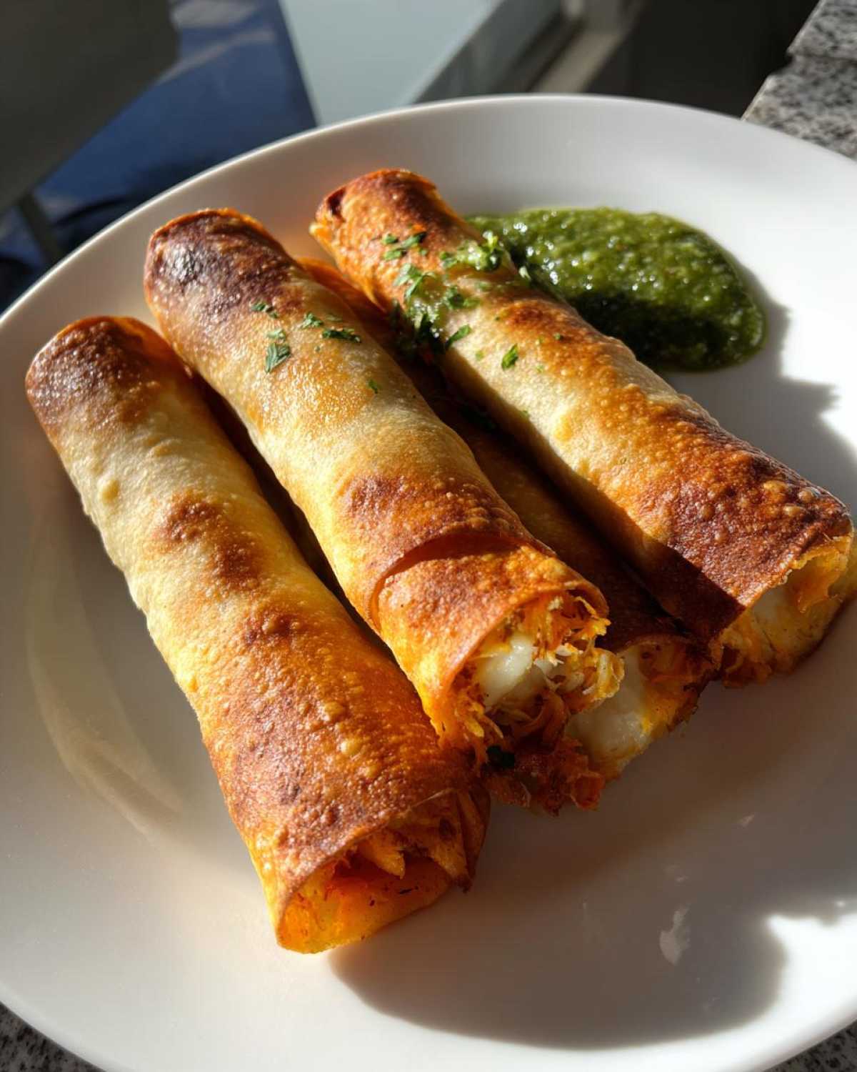 Cheesy Chicken Taquitos with Salsa Verde - detail 2