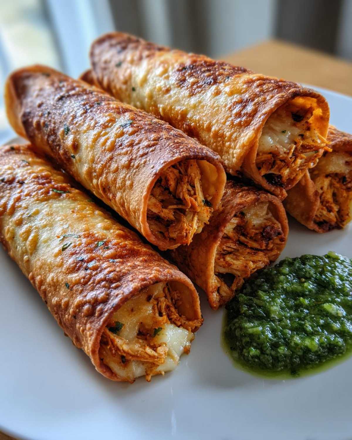 Cheesy Chicken Taquitos with Salsa Verde - detail 3