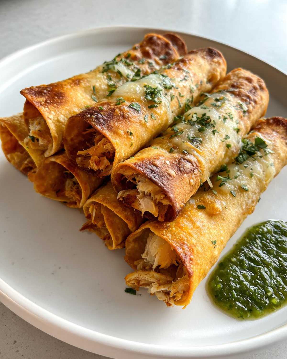 Cheesy Chicken Taquitos with Salsa Verde - detail 4