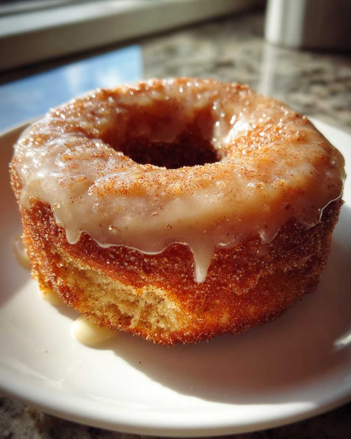 Cinnamon Sugar Cake Donuts with Maple Glaze - detail 2