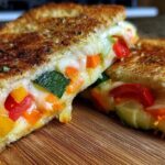 Colorful Rainbow Veggie Grilled Cheese