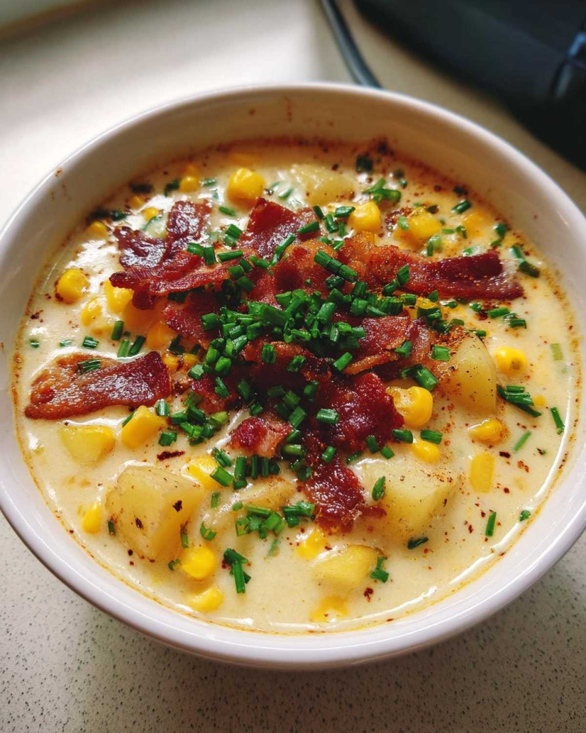 Corn Chowder with Bacon and Chives - detail 1