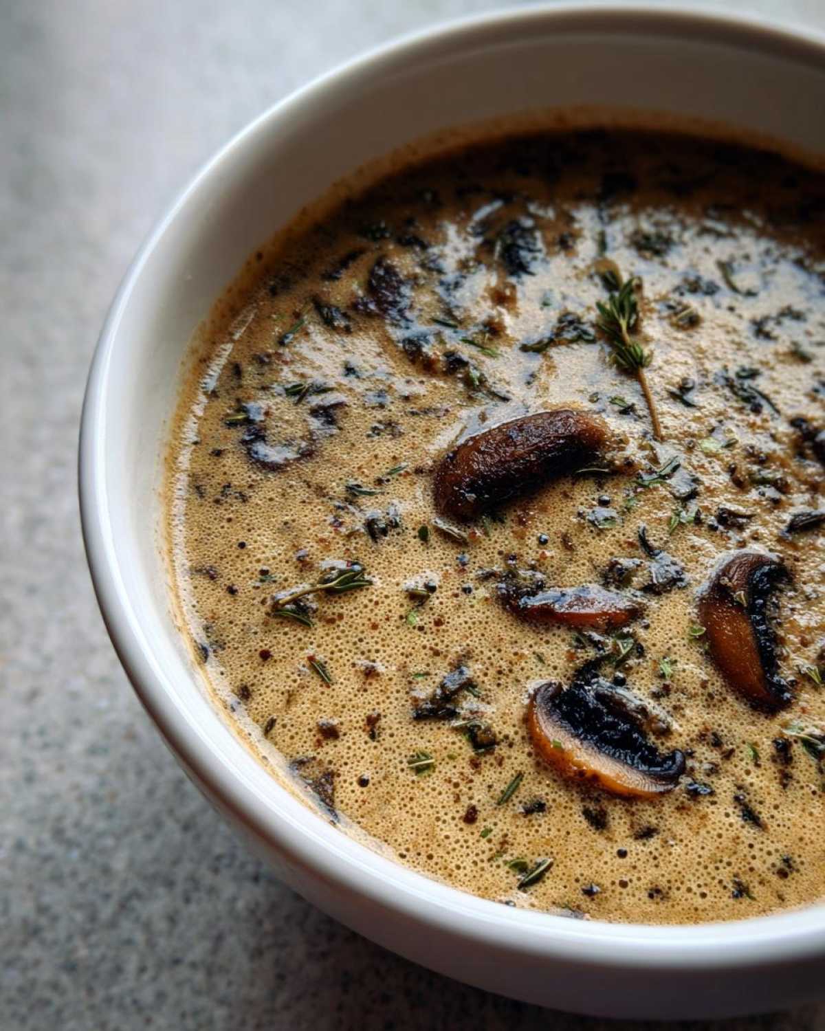 Creamy Mushroom and Thyme Soup - detail 1