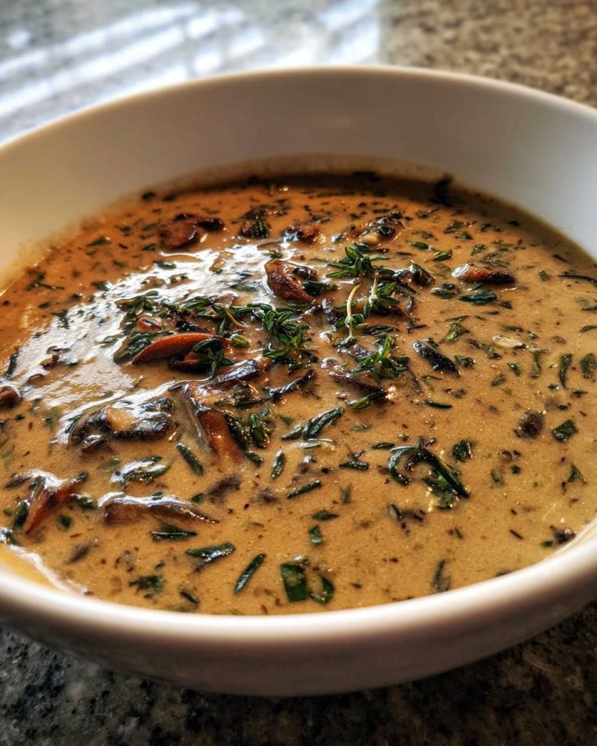 Creamy Mushroom and Thyme Soup - detail 2