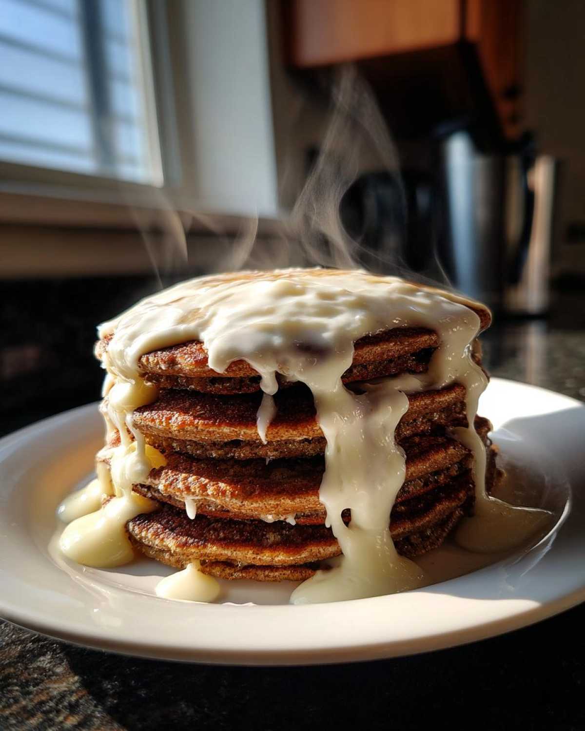 Gingerbread Spiced Pancakes with Cream Cheese Frosting - detail 1