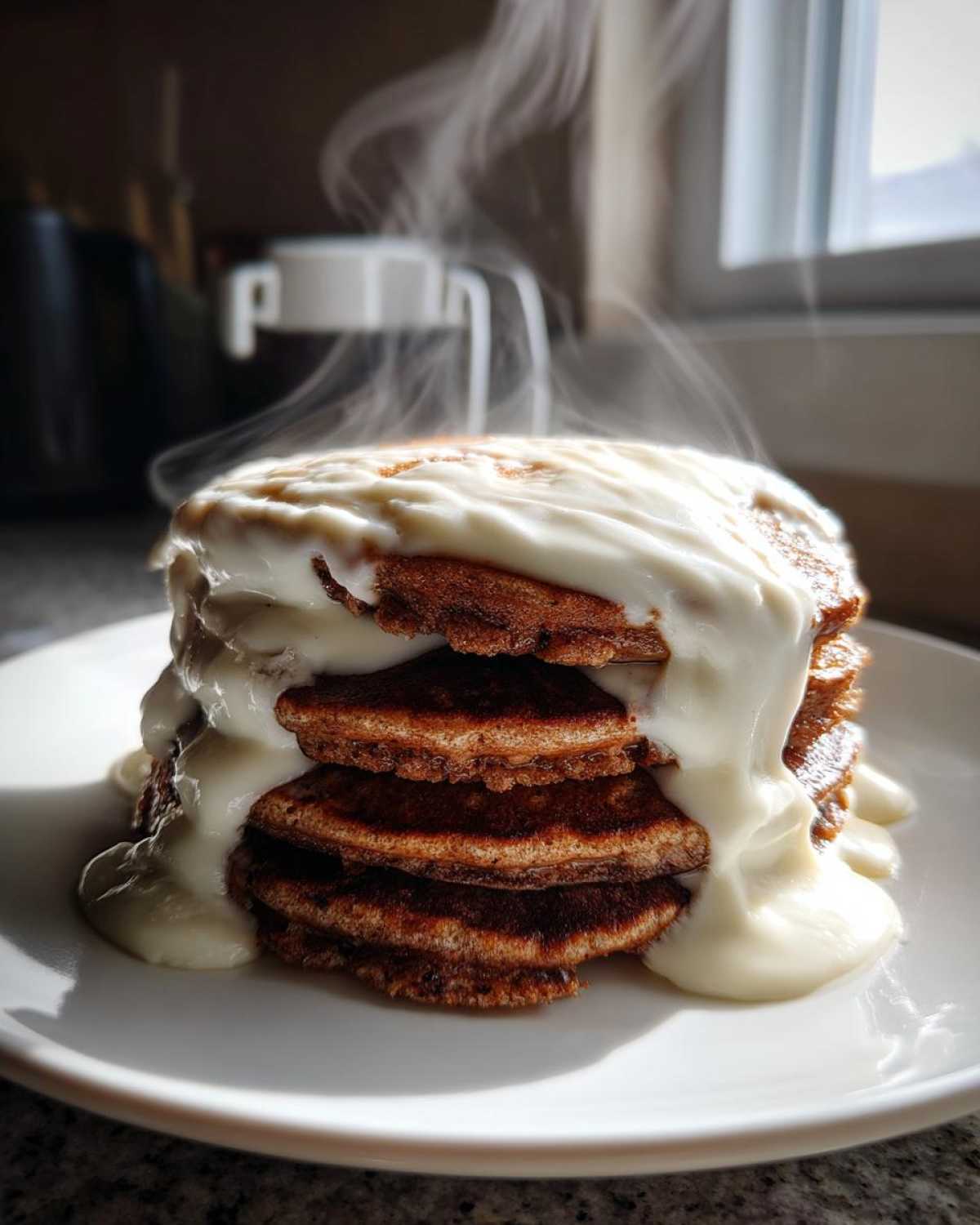 Gingerbread Spiced Pancakes with Cream Cheese Frosting - detail 3