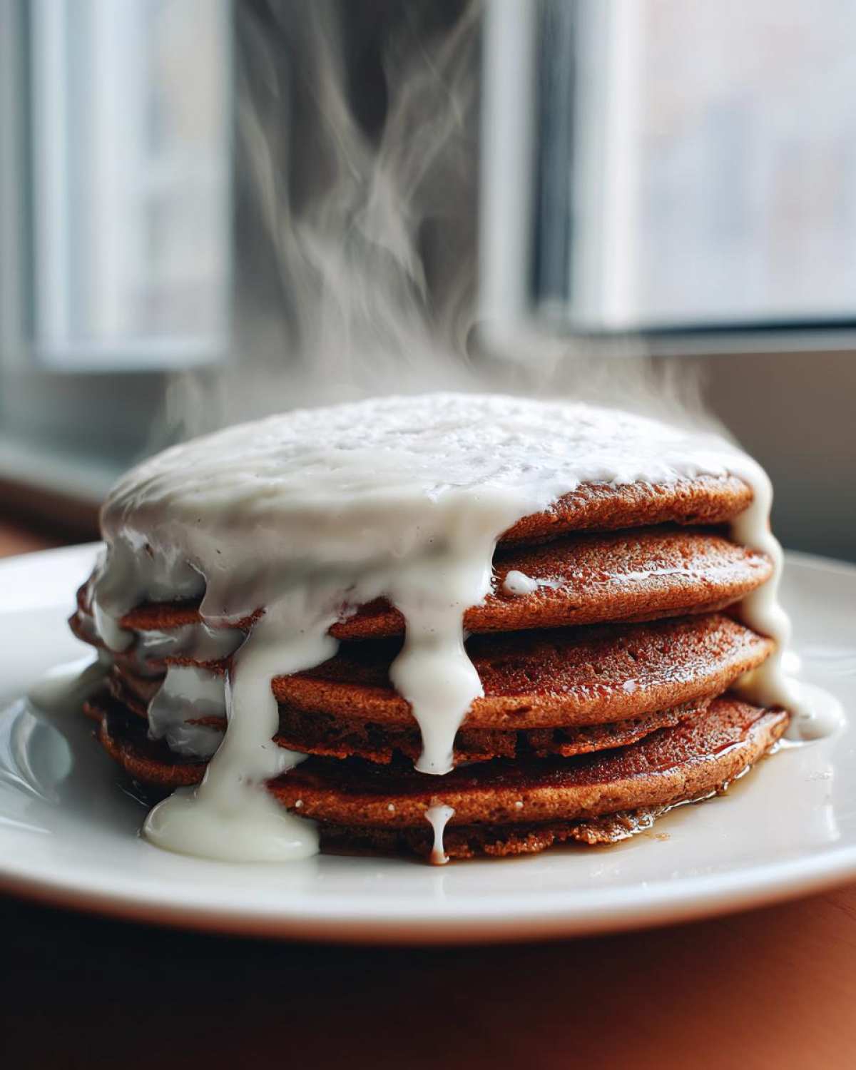 Gingerbread Spiced Pancakes with Cream Cheese Frosting - detail 4