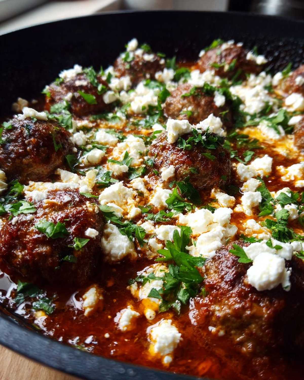 Greek Turkey Meatball Skillet with Feta - detail 1