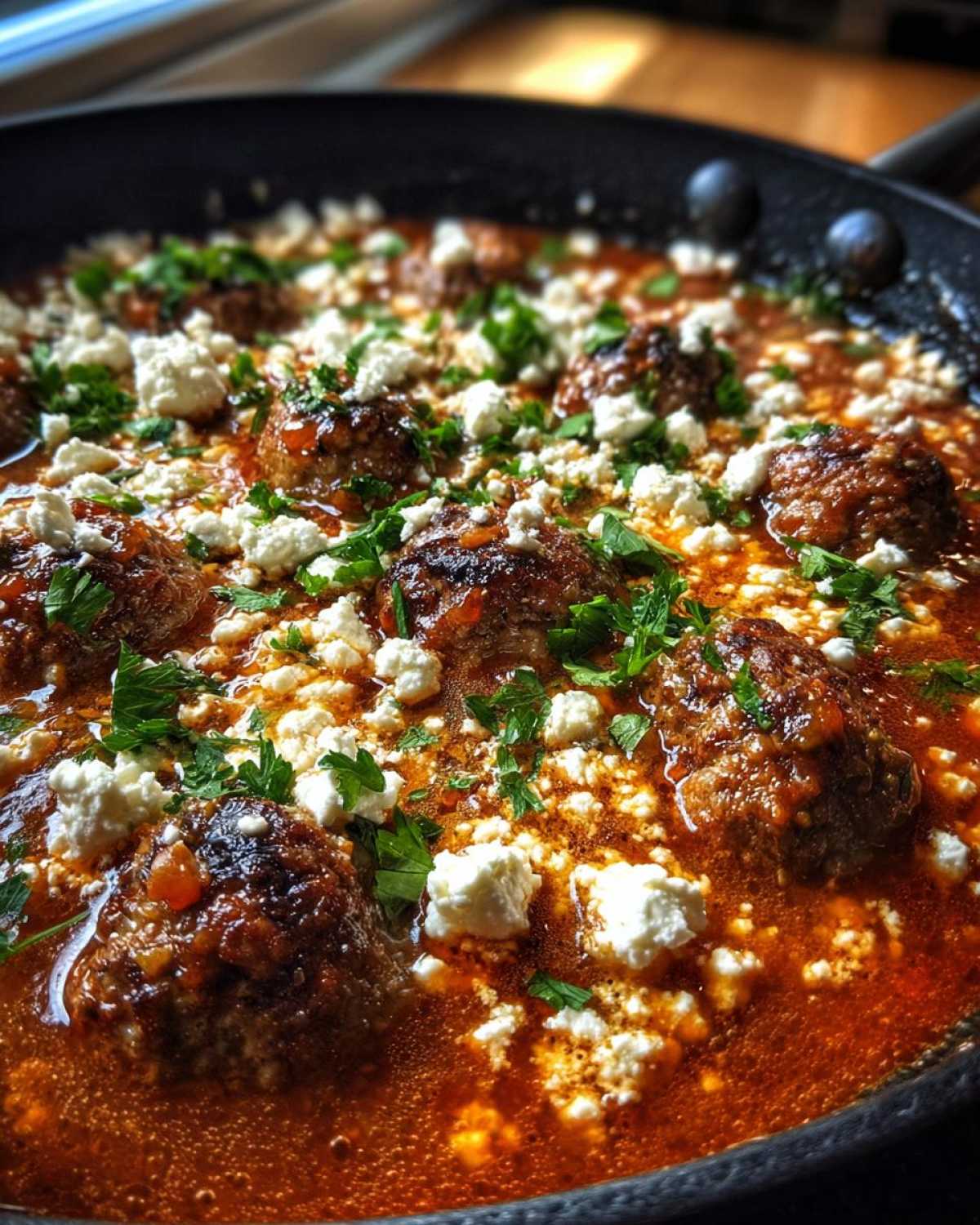 Greek Turkey Meatball Skillet with Feta - detail 2
