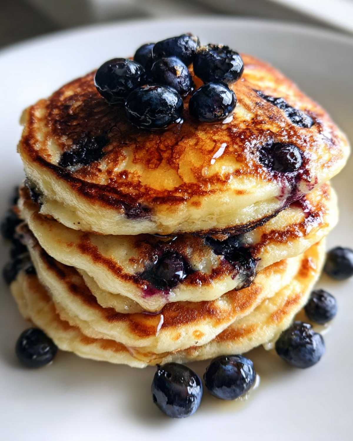 Greek Yogurt Pancakes with Blueberries - detail 1