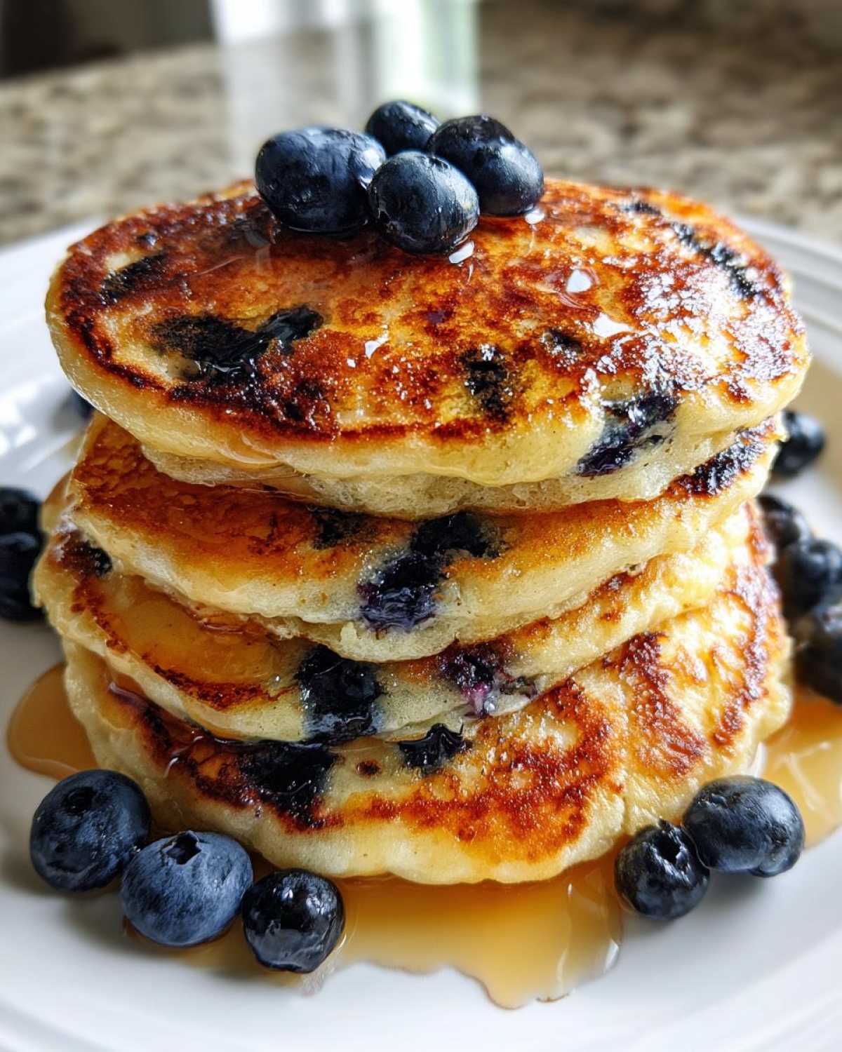 Greek Yogurt Pancakes with Blueberries - detail 2