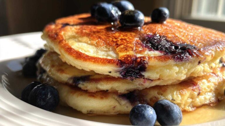 Greek Yogurt Pancakes with Blueberries