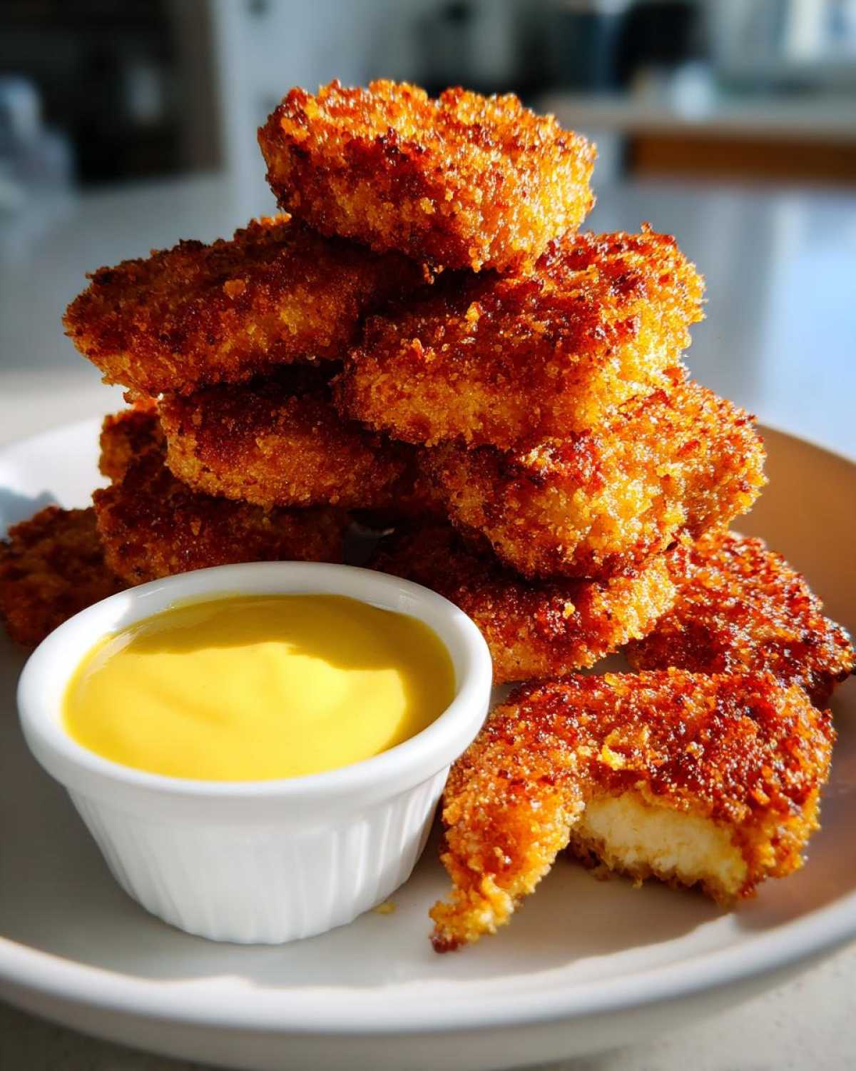 Healthy Chicken Nuggets (Baked) with Honey Mustard Dip - detail 1