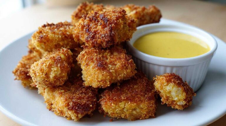 Healthy Chicken Nuggets (Baked) with Honey Mustard Dip