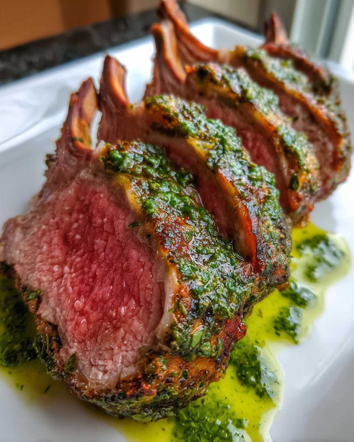 Herb-Crusted Rack of Lamb with Mint Sauce - detail 2