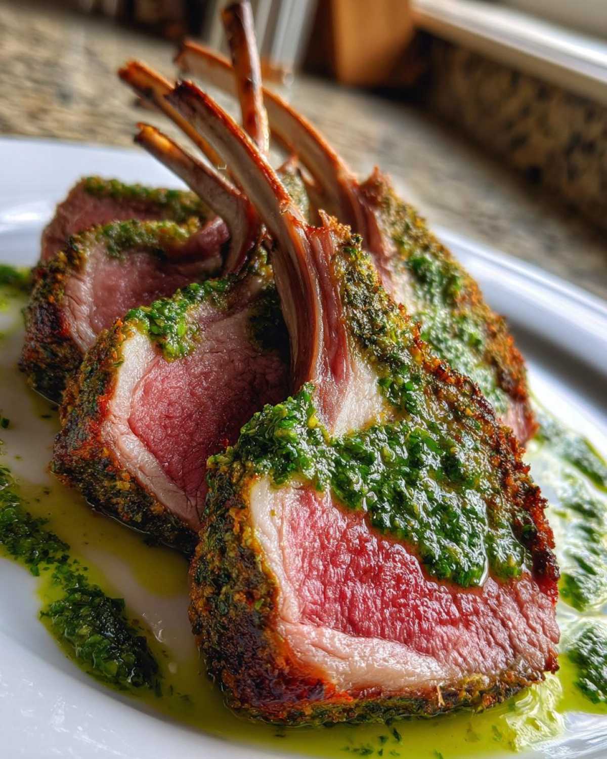 Herb-Crusted Rack of Lamb with Mint Sauce - detail 3