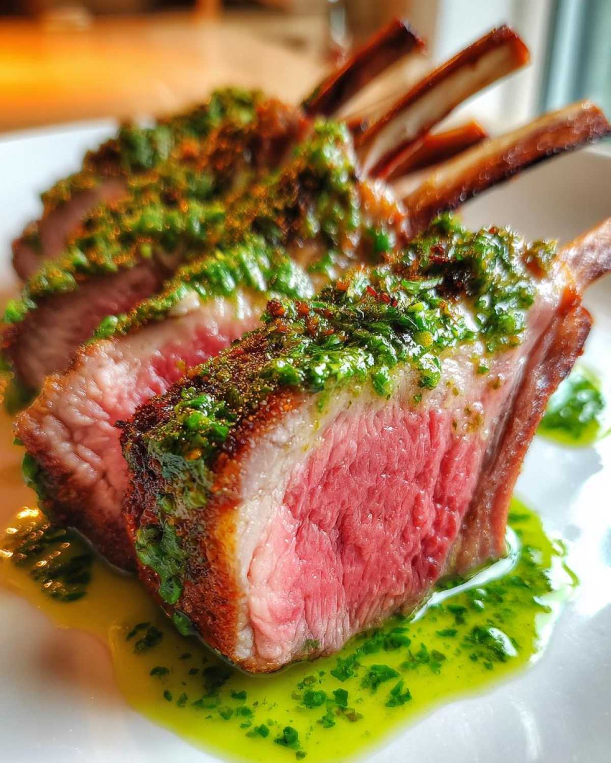 Herb-Crusted Rack of Lamb with Mint Sauce - detail 4