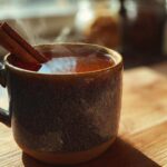 Hot Apple Cider with Cinnamon Sticks