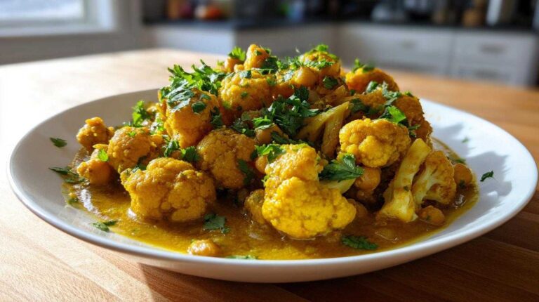 Indian-Spiced Cauliflower Chickpea Curry