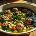 Italian Wedding Soup with Spinach Meatballs