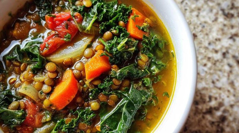 Lentil and Kale Detox Soup with Lemon
