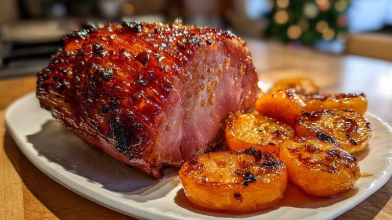 Maple Glazed Ham with Roasted Clementines