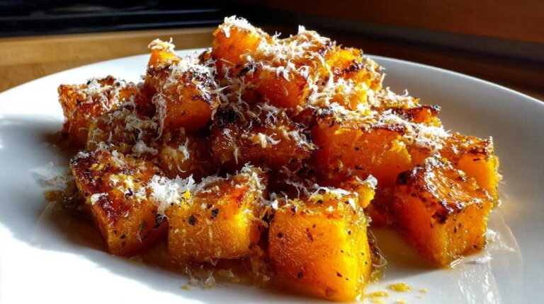 Maple Roasted Butternut Squash with Parmesan