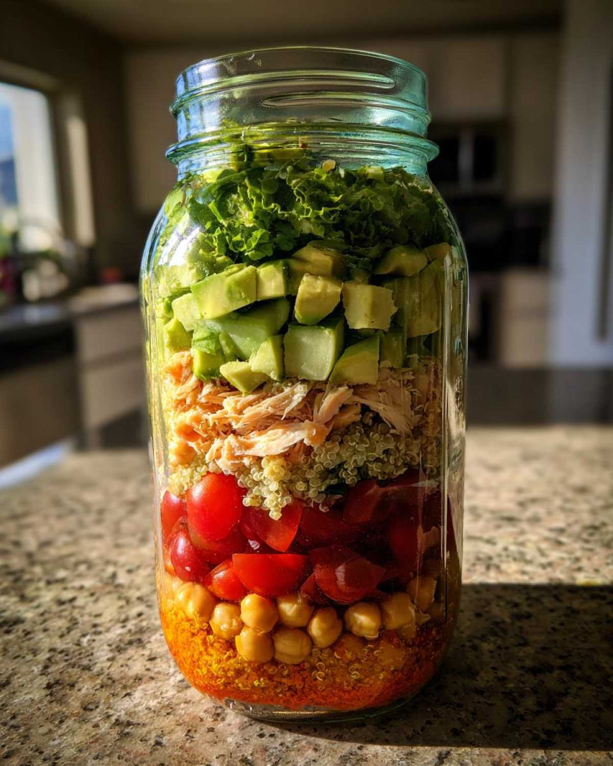 Mason Jar Salad with Chicken and Avocado - detail 1