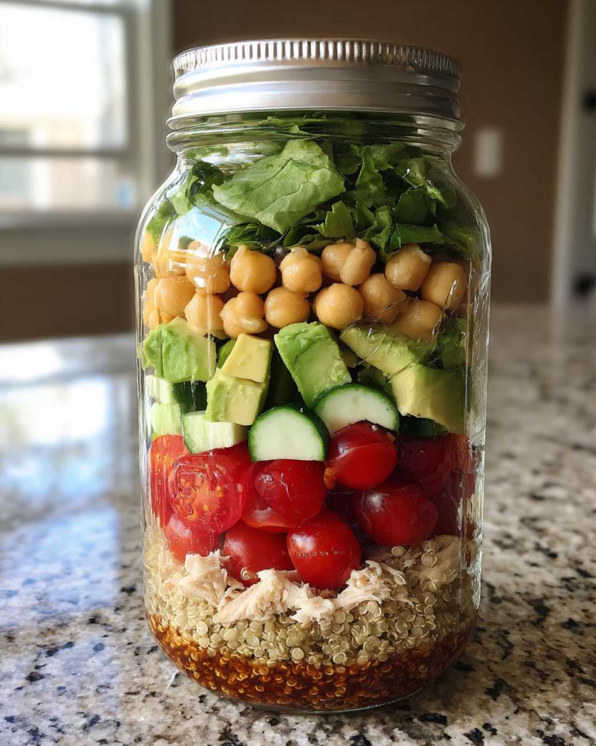 Mason Jar Salad with Chicken and Avocado - detail 2