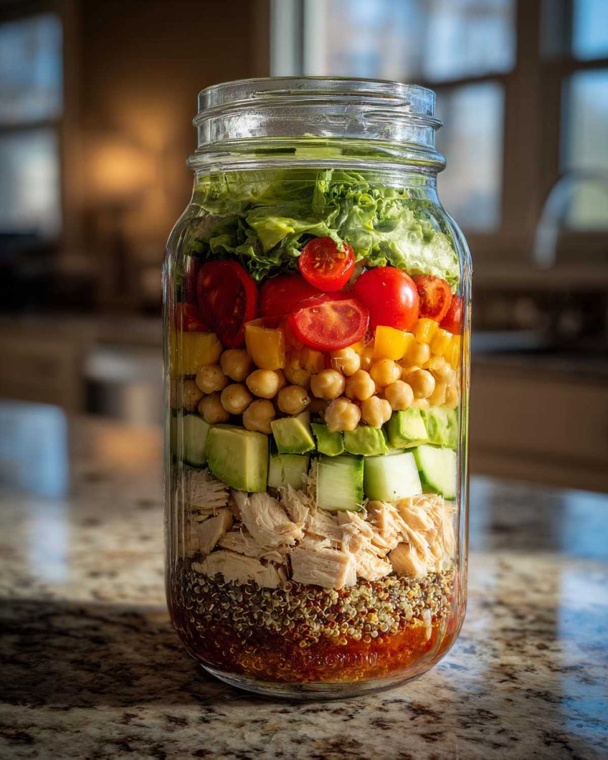 Mason Jar Salad with Chicken and Avocado - detail 3