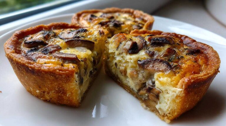 Mini Mushroom and Gruyere Quiches