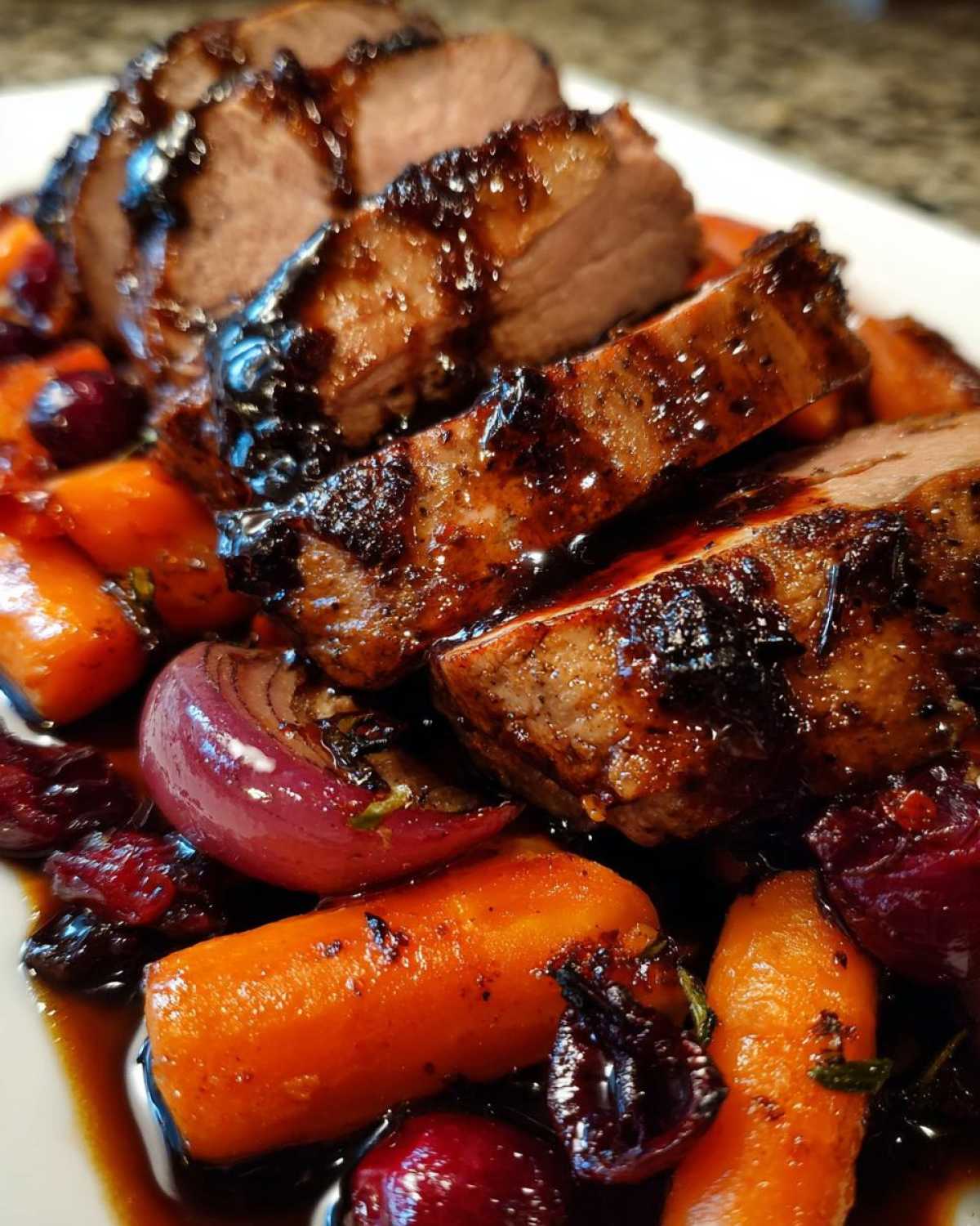 One-Pan Cranberry Balsamic Pork Tenderloin with Vegetables - detail 2