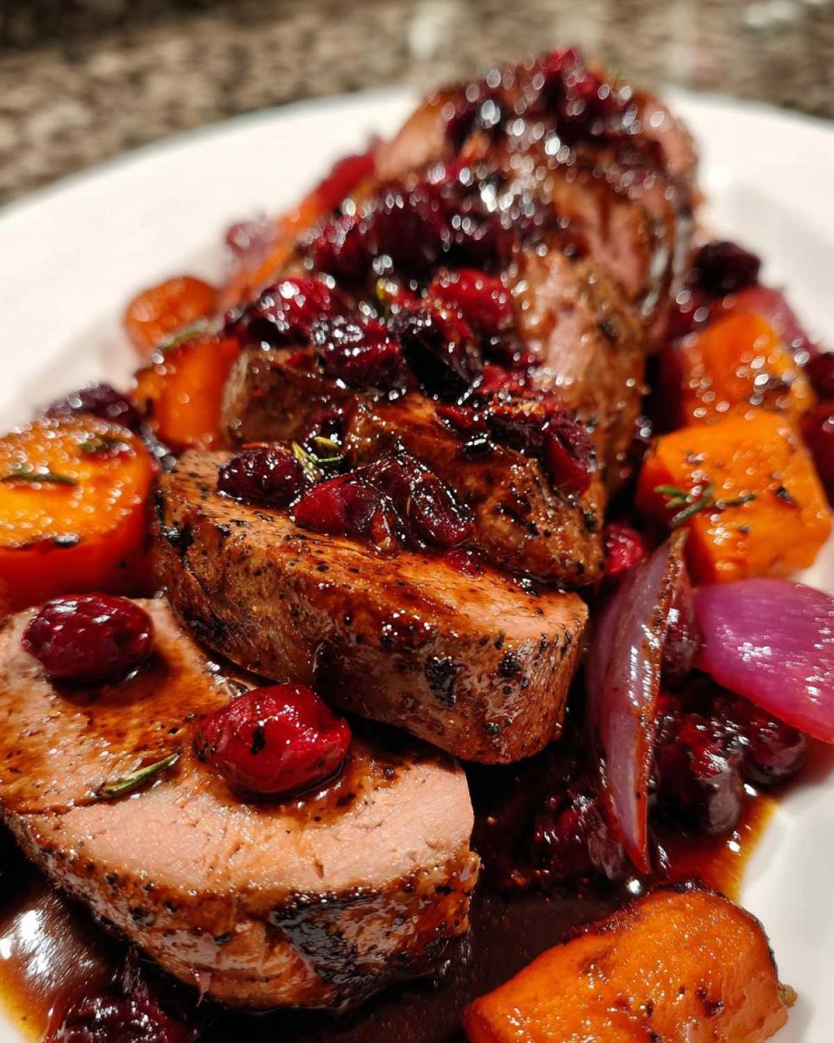 One-Pan Cranberry Balsamic Pork Tenderloin with Vegetables - detail 3