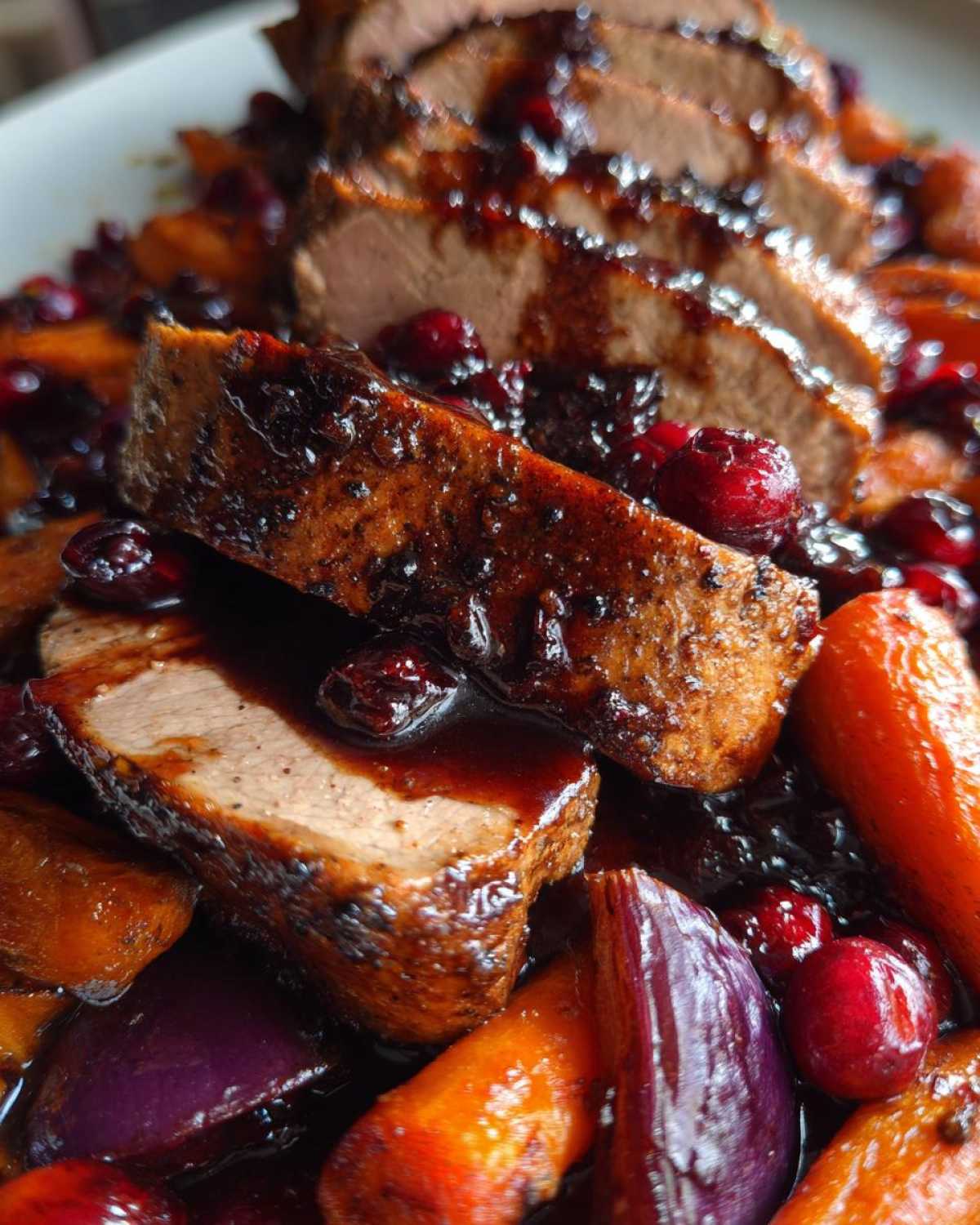 One-Pan Cranberry Balsamic Pork Tenderloin with Vegetables - detail 4