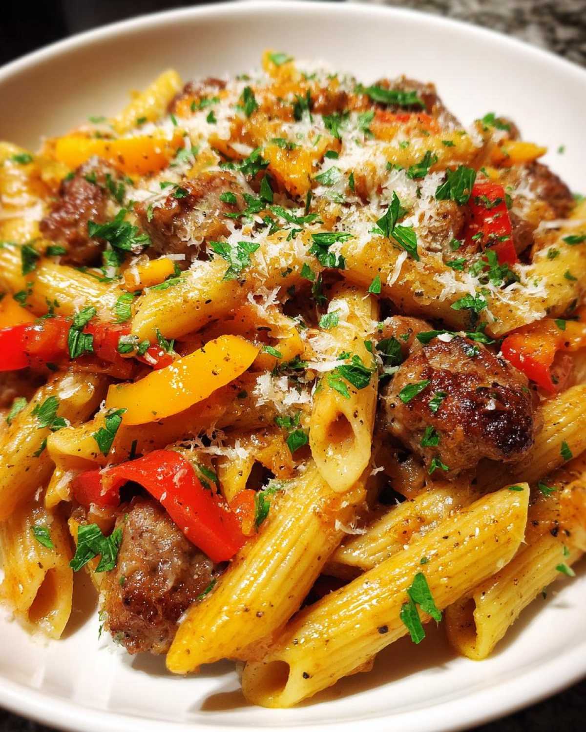 One-Pan Sausage and Peppers Pasta - detail 2