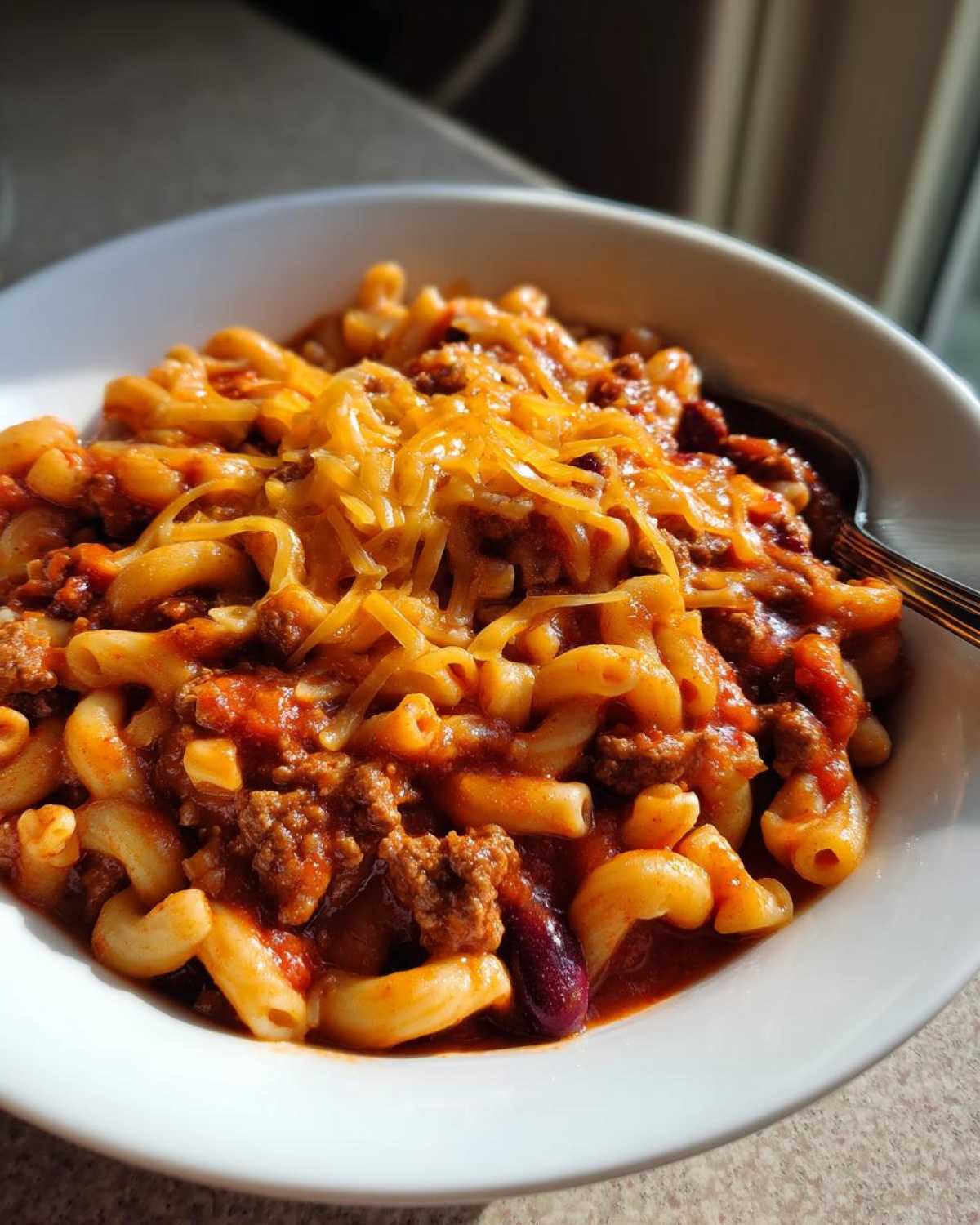 One-Pot Chili Mac with Beef and Beans - detail 2