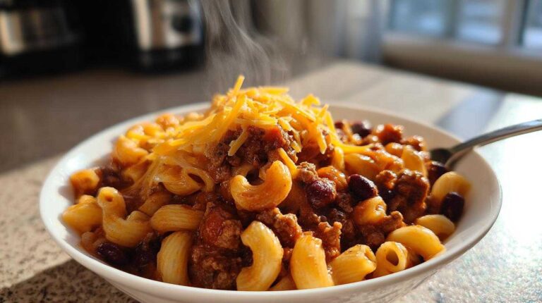 One-Pot Chili Mac with Beef and Beans