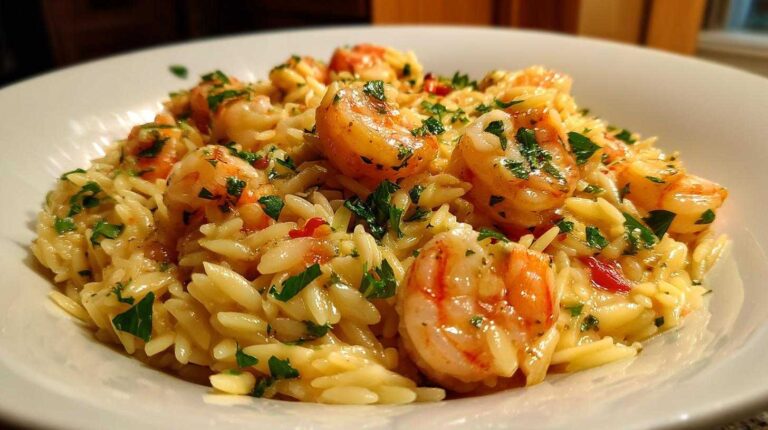 One-Pot Lemon Garlic Shrimp and Orzo