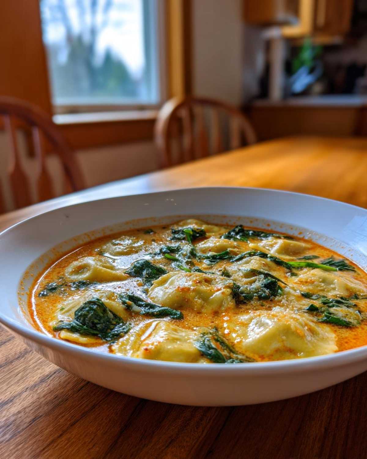 One-Pot Spinach and Cheese Ravioli Soup - detail 1